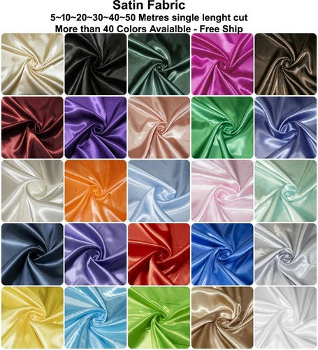 10 Yard Satin Fabric Sewing Craft DIY Wedding Party Décor Silky Sateen fabric NW