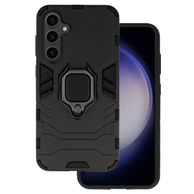 FÜR SAMSUNG GALAXY S23 FE - RING ARMOR Case Handy Etui Standfunktion SCHWARZ