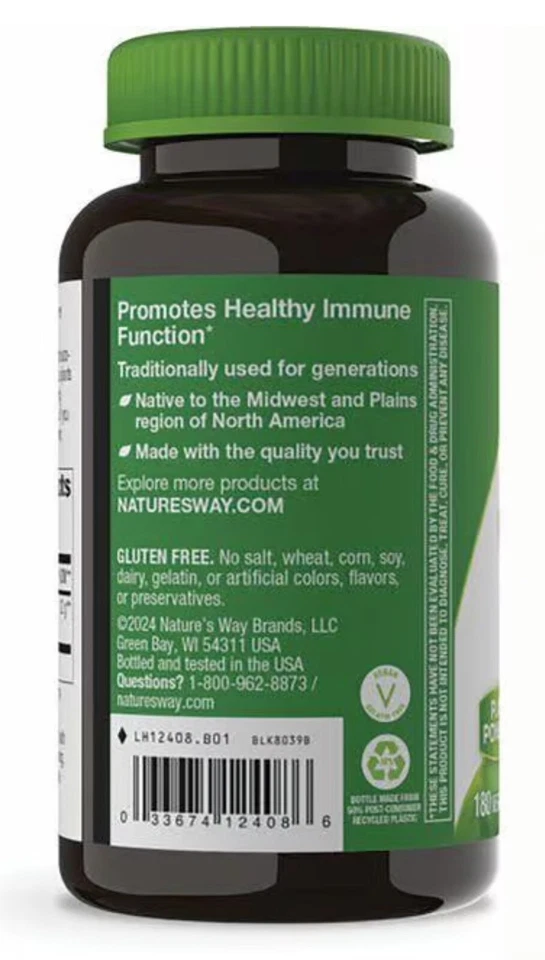 Nueva hierba Nature's Way equinácea púrpura, 1.200 mg, 180. Exp 03/29 ENVÍO GRATIS Foto 3 de 3