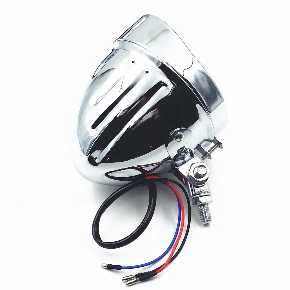 Motorcycle High /Low Beam Headlight Head Lamp Retro Head light Custom Universal - Image 3 of 4