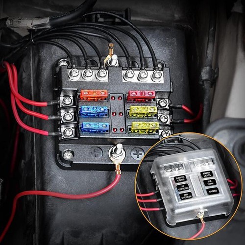 12V 6-Way Blade Fuse Box Block Holder Automotive Car Marine Bus Bar Car Kit - Picture 3 of 7