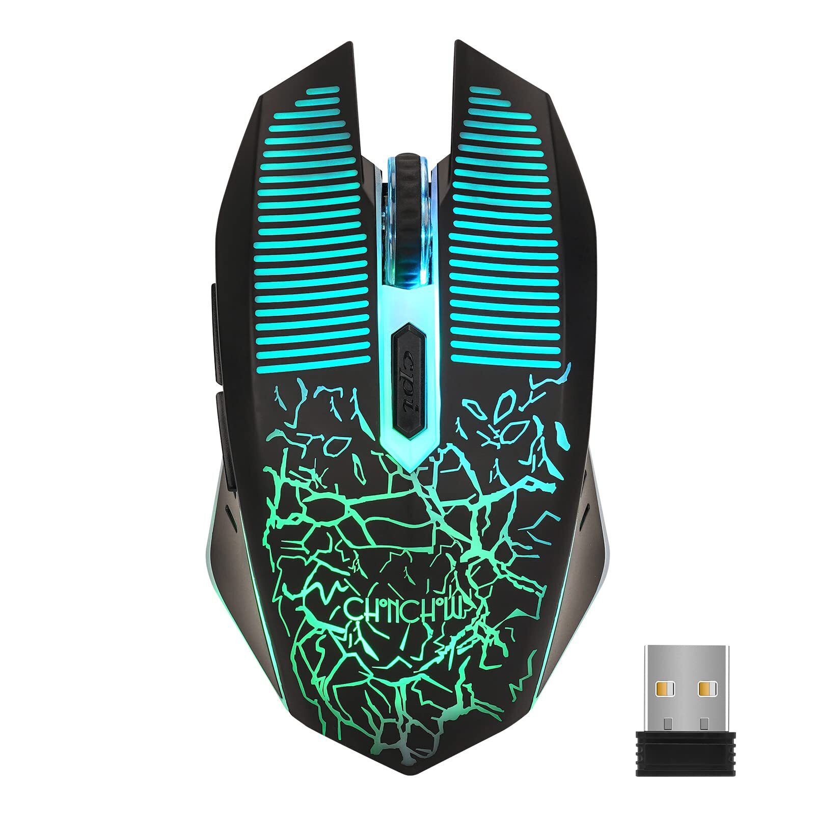 CHONCHOW Rechargeable LED Wireless Gaming Mouse with 2.4G USB Receiver