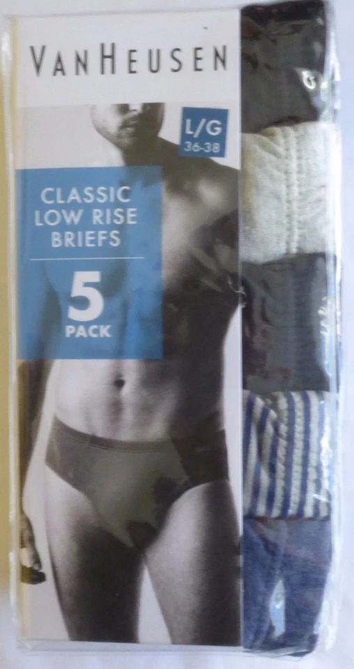 Paquete de 5 calzoncillos de bikini clásicos de tiro bajo Van Heusen ropa interior para hombre elige la talla Foto 3 de 4