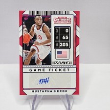 2020 Contenders Draft Picks Sticker Game Ticket Purple /99 Mustapha Heron Auto