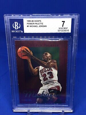 1995-96 NBA Hoops Michael Jordan Power Palette Insert BGS 7 NM Chicago Bulls HOT