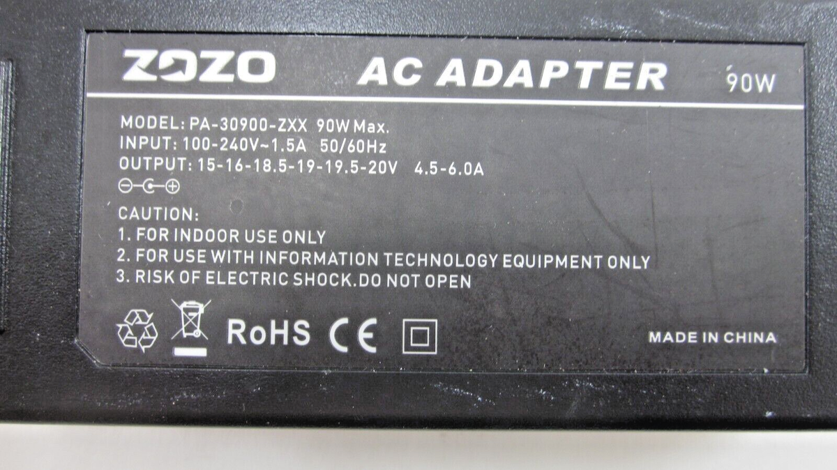 ZOZO AC Adapter PA-30900-ZXX Power Supply Bench Tested Good