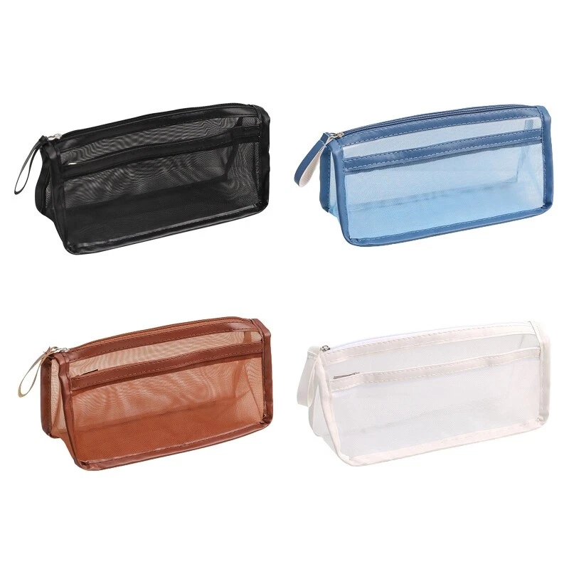 Large Capacity Pencil for Case 2 Compartments Pouch Pen Bag for