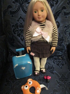 Our Generation Doll Holly with Suitcase ,Pillow and Camera UK