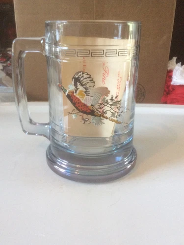 Vtg Princess House Colonial, Pheasant Design #689, Beer Mug, Crystal