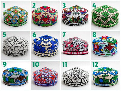 Small Big Choose Handmade Uzbek Hat cap kufi doppi gift Men Women Central Asian