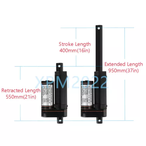 Motor Actuador Lineal 2~40 Pulgadas 12V 24V 220lbs 1000N Alta Velocidad 15mm/s Impermeable - Imagen 31 de 45