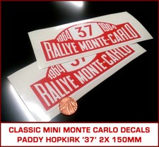 Classic Rover Mini Cooper S Monte Carlo Rally Decals Paddy Hopkirk Style  