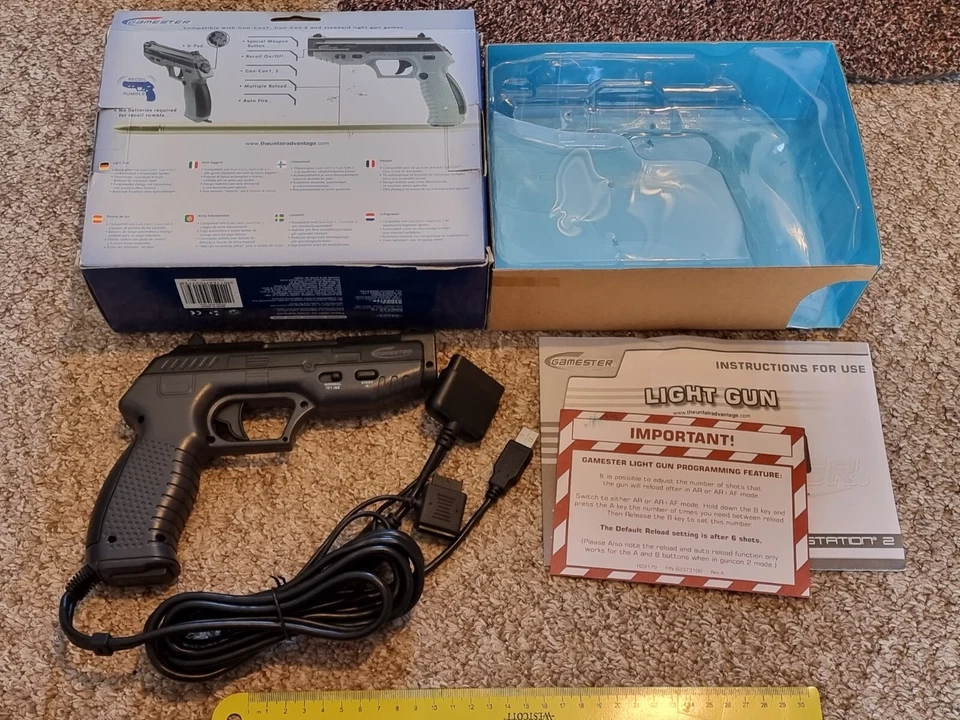 SONY PLAYSTATION 1 2 PS1 PS2 LIGHT GUN PISTOL BLASTER GAME CONTROL Black G-Con - Image 4 of 4