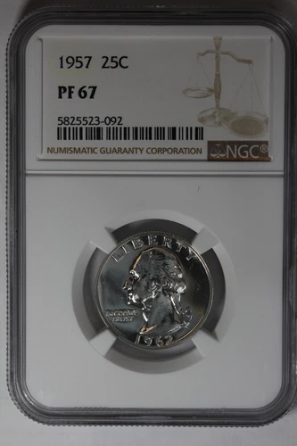 1957 (1962)  .25  NGC PF67   PROOF    Washington Quarter, Silver 25 Cents