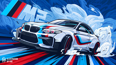 Anime Digital Art Artwork Illustration Car Vehicle  Gaming Mat Desk 8034