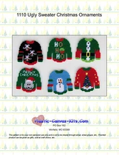 Ugly Sweater Christmas Ornaments-Plastic Canvas Pattern or Kit
