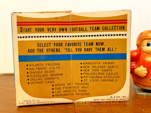 Vintage 1967 NFL San Francisco 49ers #47 Touchdown Champ Wind-Up Toy w/ Ori Box - Picture 11 of 13