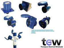 240V 16AMP 3PIN BLUE INDUSTRIAL PLUGS AND SOCKETS IP44 CAMPING CARAVAN LEAD