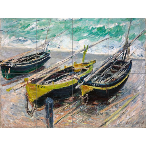 Claude Monet Drei Fischerboote Kunstplakat GroßEr Mehrteiliger Druck-image
