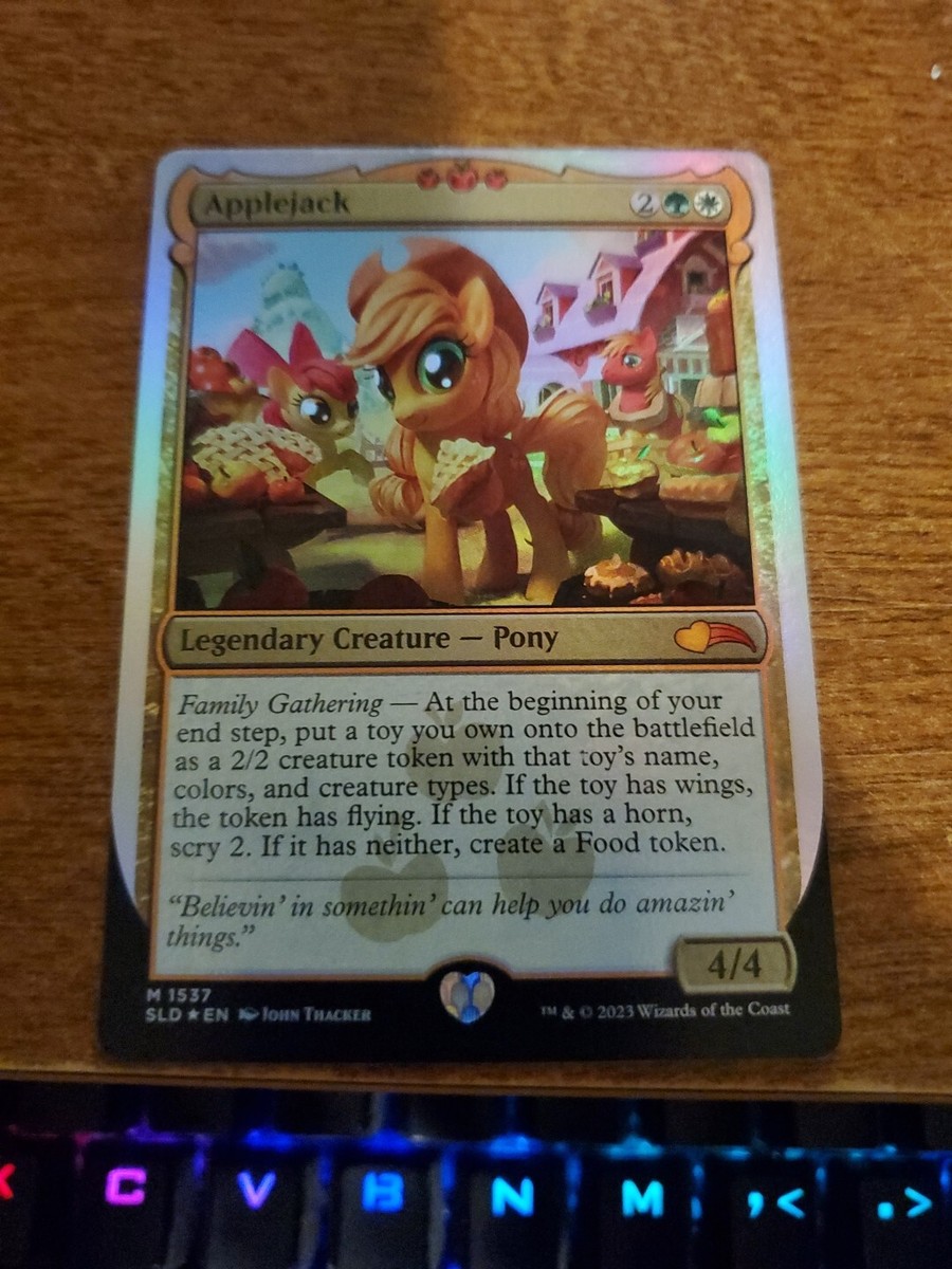 AppleJack FOIL MTG Secret Lair Ponies The Galloping 2 My AppleJack FOIL MTG Secret Lair Ponies The Galloping 2 My