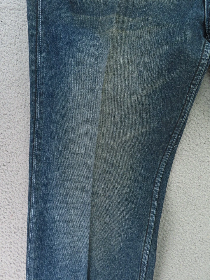 Antik Denim Jeans Mens 42x32 Blue Button Fly Cowboys Embroidered 2 Tone Vintage - Image 2 of 4