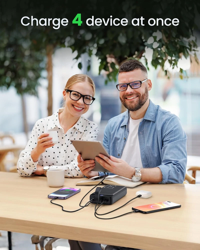 50,000mAh 22.5W Fast Power Bank USB-C Quick Charge 2024 Portable Charger