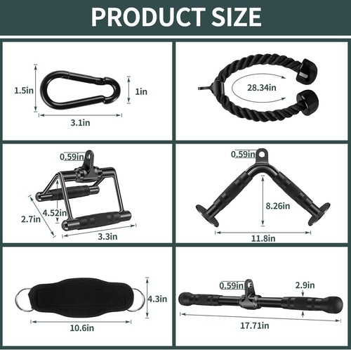 Solid Steel for Home Gym, Triceps Pull Down Attachment, Cable Attachments for... - Picture 4 of 8