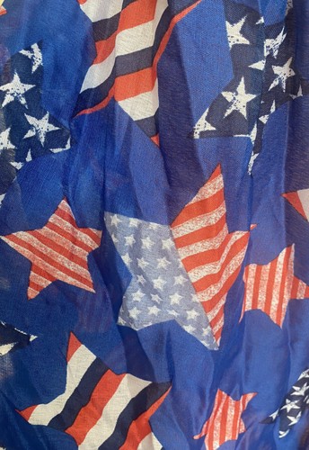 USA Flag Scarf Americana Stars Shawl Wrap Stole Sheer Multi Use SEE PICTURES NEW - Picture 2 of 7
