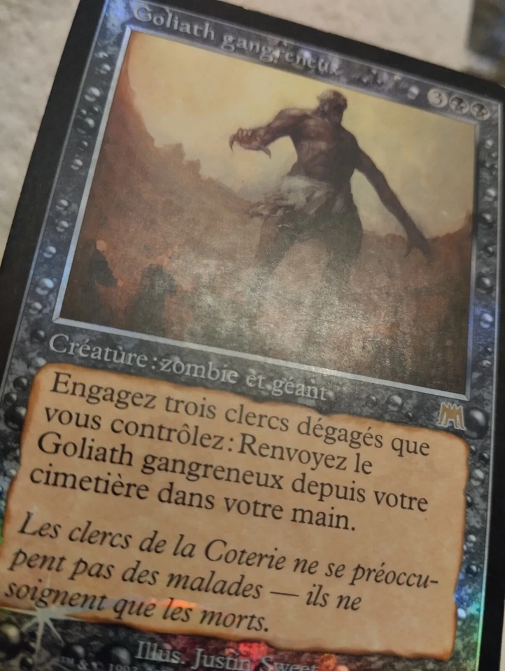 MTG GANGRENOUS GOLIATH FRENCH FOIL PLAYED Onslaught 2002 Black Rare Zombie WOTC - Image 4 of 4