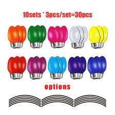30X Magnet Reflective Stickers Christmas Light Bulb Shaped Decal Car Home Decor