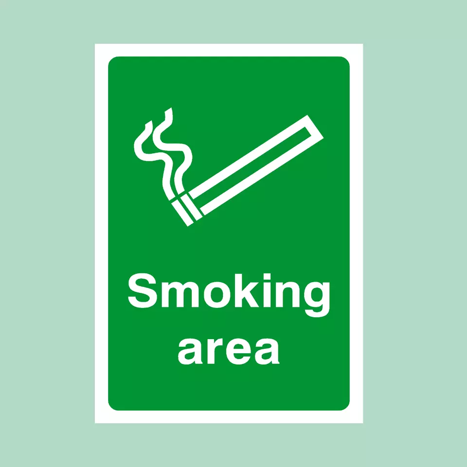 THESIGNWAREHOUSE Designated Smoking Area - All Sizes - Plastic Sign/Sticker (MISC50)