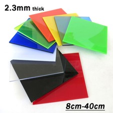 2.3mm Colour Perspex Plastic Sheet Plastic Panel 17 Different Colours 8cm-40cm
