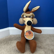 Vintage 1971 Wile E. Coyote Mighty Star Plush Warner Bros 17-19” VTG