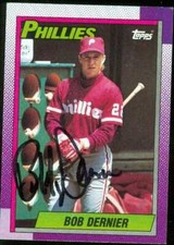 Bob Dernier autographed Baseball Card (Philadelphia Phillies) 1990 Topps #204