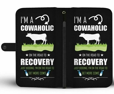 Cow Phone Wallet Case I Love Cows Gift Idea Card Case For iPhone Samsung Huawei