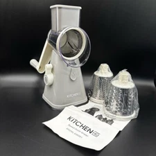 KITCHEN HQ Speed Drum Grater Gray Stainless Steel Gadget 3 Blades