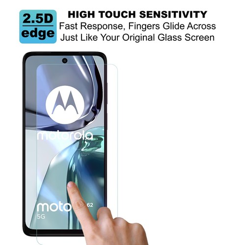 2x For Motorola Moto G62 Clear TEMPERED GLASS LCD Screen Protector Guard Cover - Picture 4 of 6