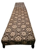 Christmas Table Runner Cotton Silver Snowflakes 13.5" x 71.5"