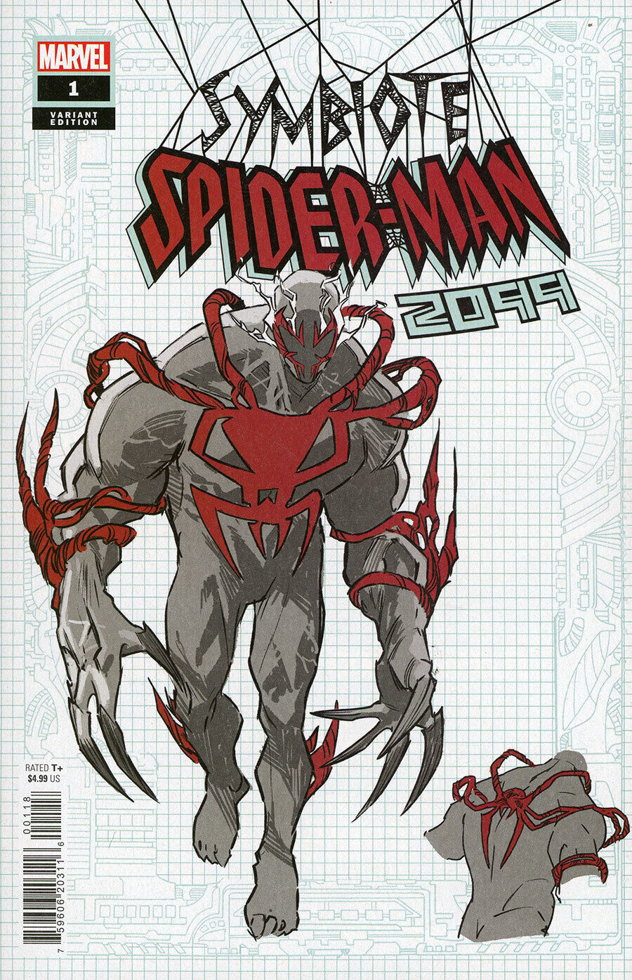 SYMBIOTE SPIDER-MAN 2099 #1 1:10 DESIGN VARIANT NM VENOM CARNAGE MARVEL COMICS