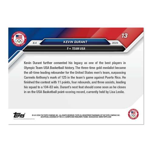Giochi Olimpici Topps Now 2024 #13 Kevin Duran - Foto 2 di 2