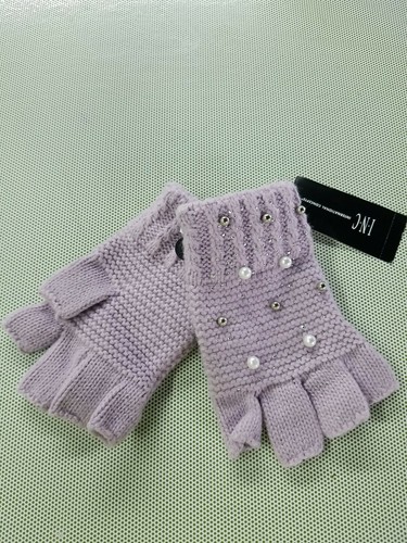 INC lavender Like the Night Pearl Fingerless Texting Gloves Women's O/S NEW - Picture 2 of 3