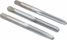 Made in USA #12-24 UNC, 4 Flute, Bottoming, Plug & Taper, Chrome Finish, HSS ...