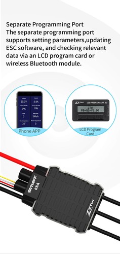 ZTW 32-Bit Skyhawk Brushless ESC Telemetry 6-14S HV SBEC for Helicopter Airplane - Picture 11 of 29