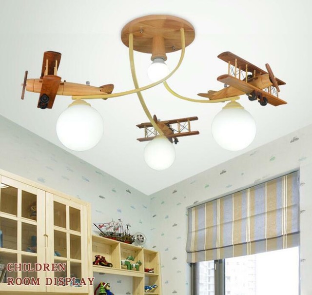 Cartoon Light Fixtures Aircraft Ceiling Light Children Room Lamp