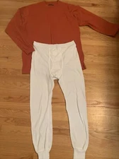 Mens Set ARMY & NAVY Burnt Orange Comfort Shirt Sz XL & LONG JOHNS Sz L ❤️cb15m5