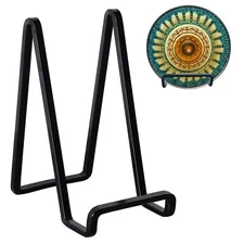 3 Pack 6 Inch Metal Plate Stand Vinyl Table Top Display Frame Holders for Book