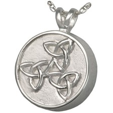 Celtic Trinity Ash Holder Cremation Urn Pendant Necklace Jewelry Sterling Silver
