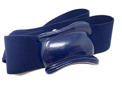 Vintage Blue Stretch Belt with Blue acrylic Buckle Blue Stretch Belts for Women for sale | eBay main image 4
