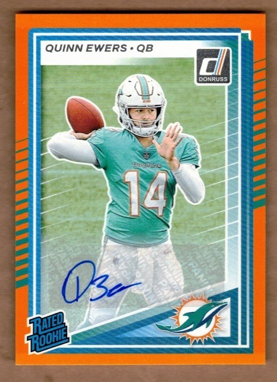 2025 Donruss Rated Rookies Auto Orange #342 Quinn Ewers