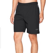 Speedo Men's Swim Trunk Techvolley With Comfort Liner BLACK Large NWT